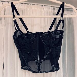 Black Sheer Bustier Corset Top
